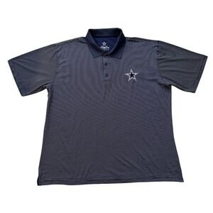 Dallas Cowboys Polo Shirt Striped NFL Football Fan Apparel Mensā 2XL Blue